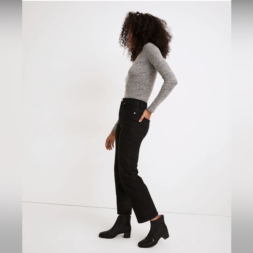 Madewell Slim Wide-Leg crop Jeans in Lunar Wash 25 - Picture 5 of 11
